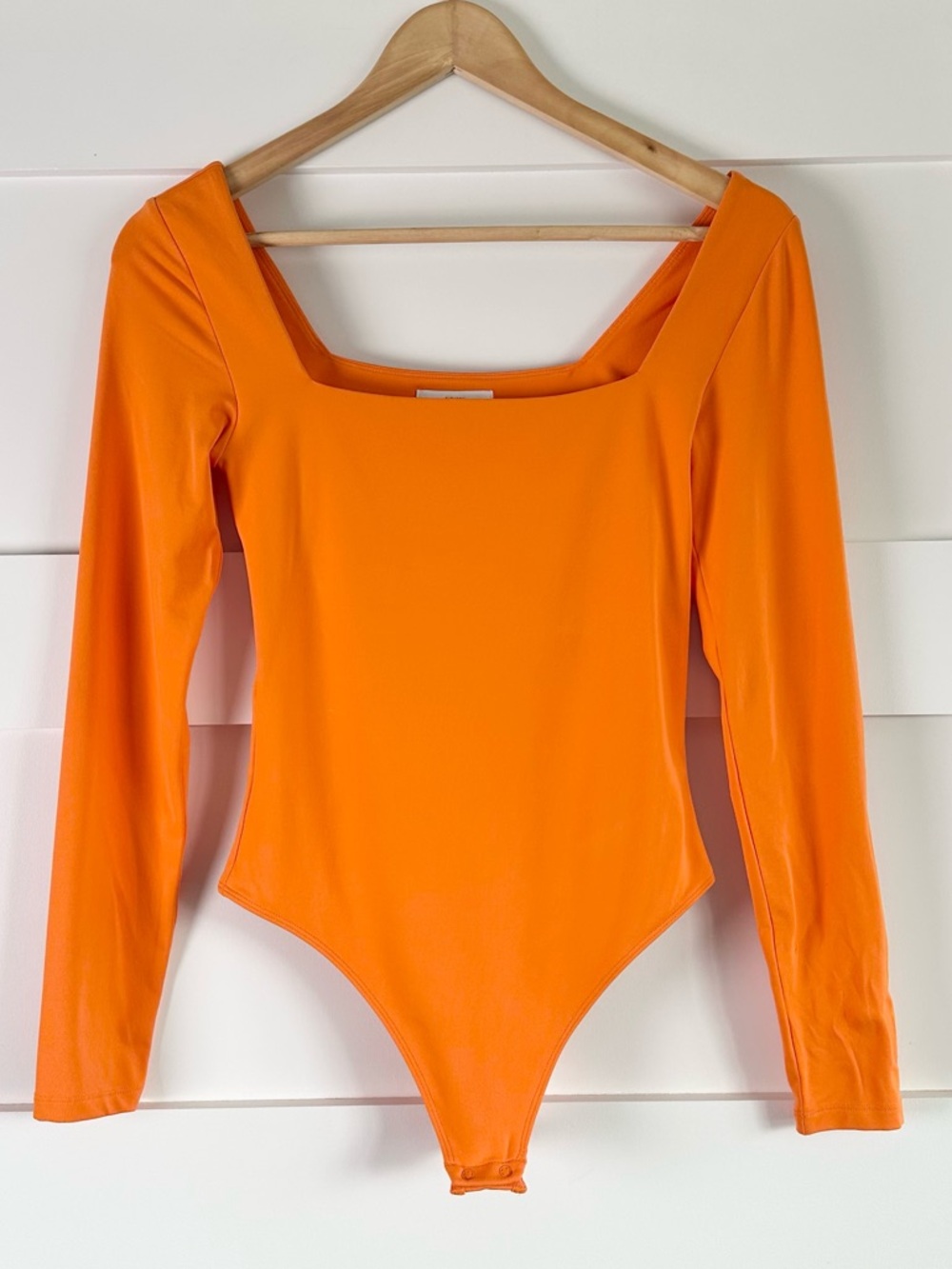Long-Sleeve One-Piece Bodysuit - Bright Orange